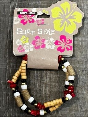 💞 New Set of 2 Surf Style Beaded Stretch Bracelets